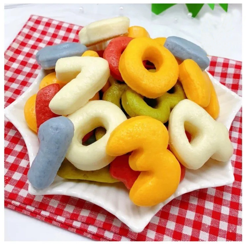 果蔬小馒头儿童早餐半成品主食面食速食加热即食趣味数字牛奶馒头