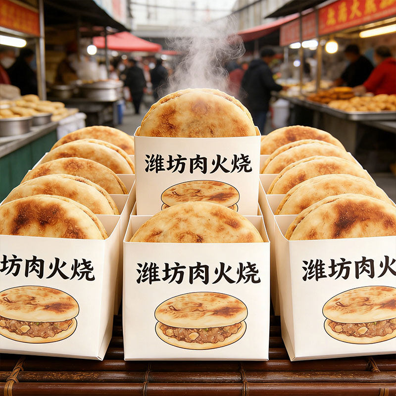 【升级版】潍县肉火烧杠子头硬面火烧猪肉馅饼鲜肉饼空气炸锅猪肉