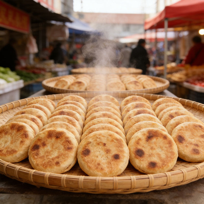 【早餐半成品】潍县肉火烧杠子头火烧硬面特产猪肉馅饼空气炸锅