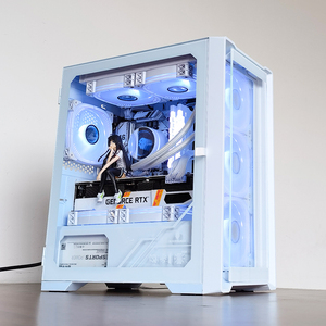 玩嘉绝尘玩家白游戏办公防尘电脑机箱玻璃侧透M-ATX主板240水冷