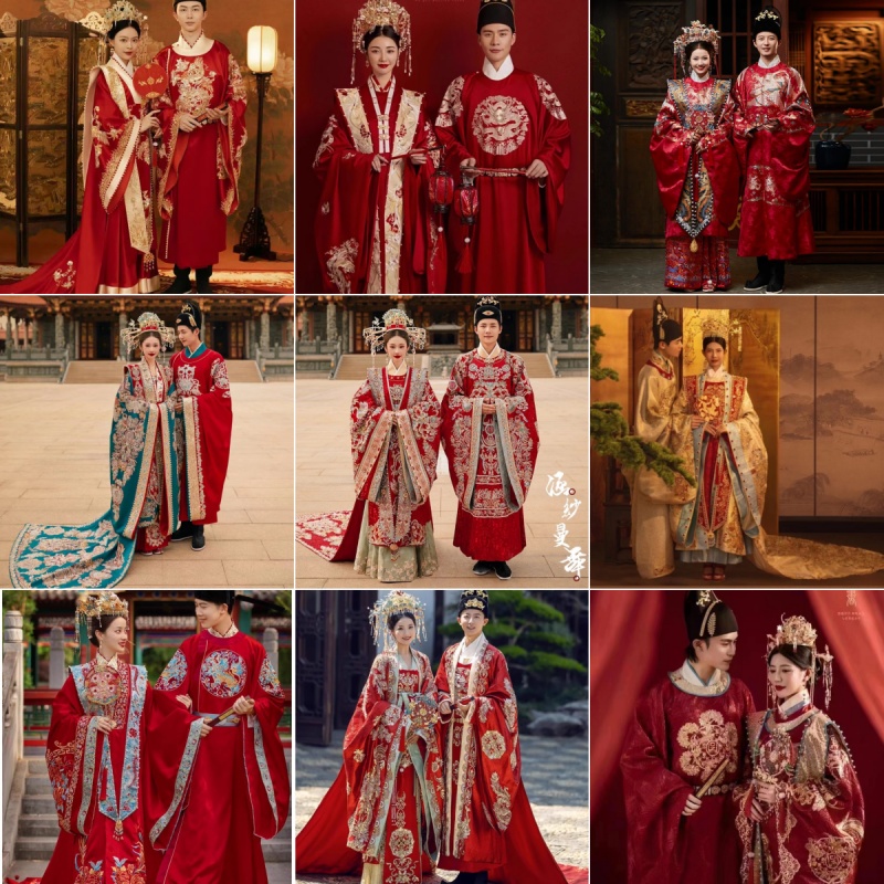 出租汉服婚服全套明制凤冠霞帔