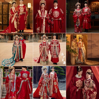 出租汉服婚服全套明制凤冠霞帔