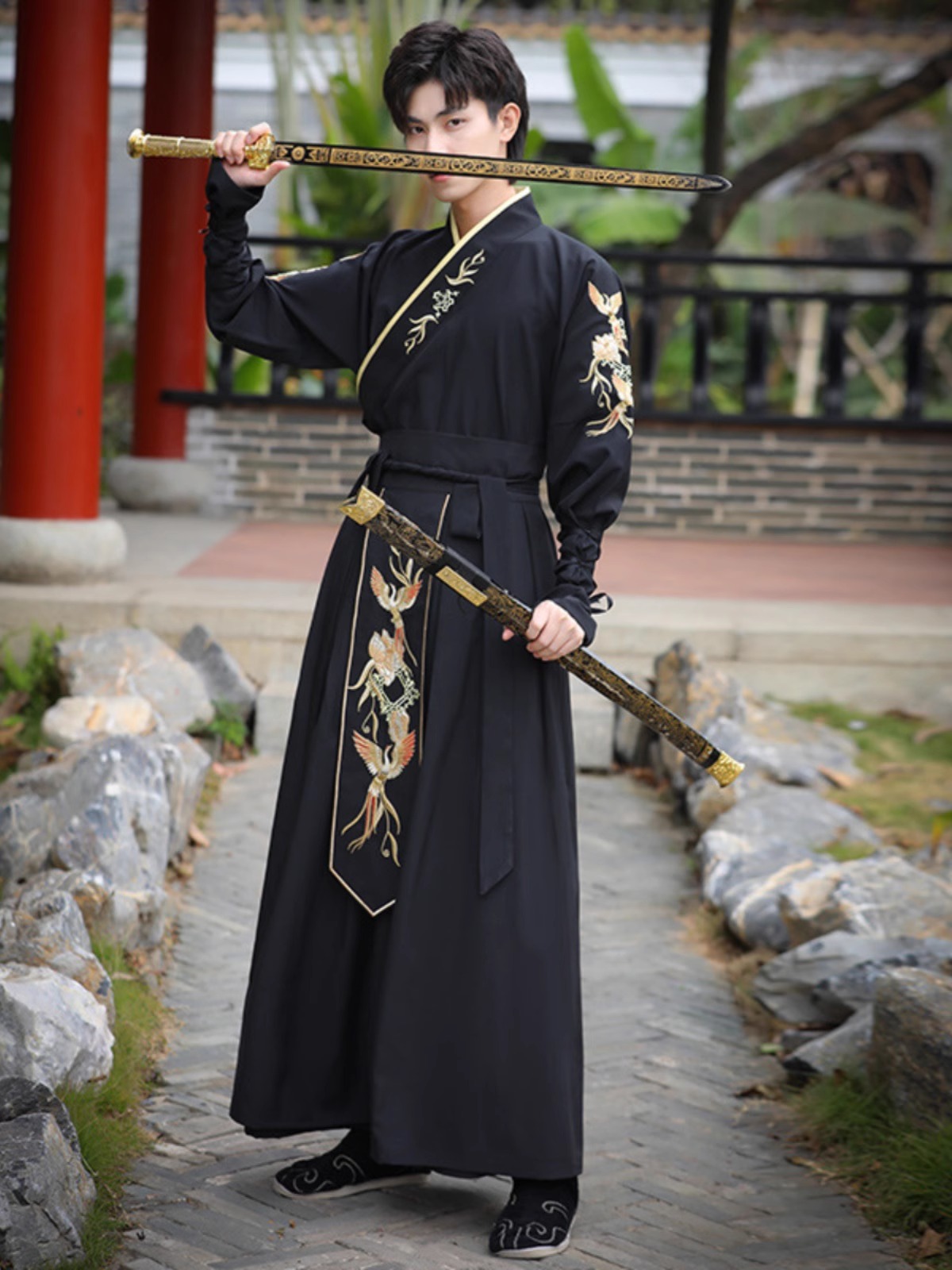 出租公子武侠风男学生青年团队表演服秋季男装汉服中国风帅气租赁