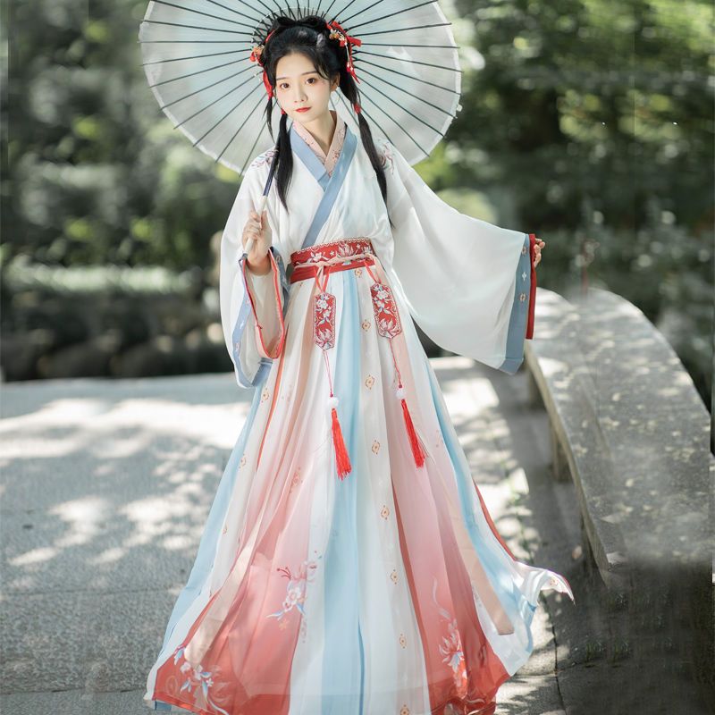 出租花溪子汉服女梵音晋制交领齐腰襦裙三件套女学生春秋新款租赁