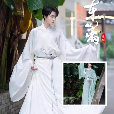 出租汉服设计明制圆领袍男女同款中国风古装刺绣日常情侣款秋租赁