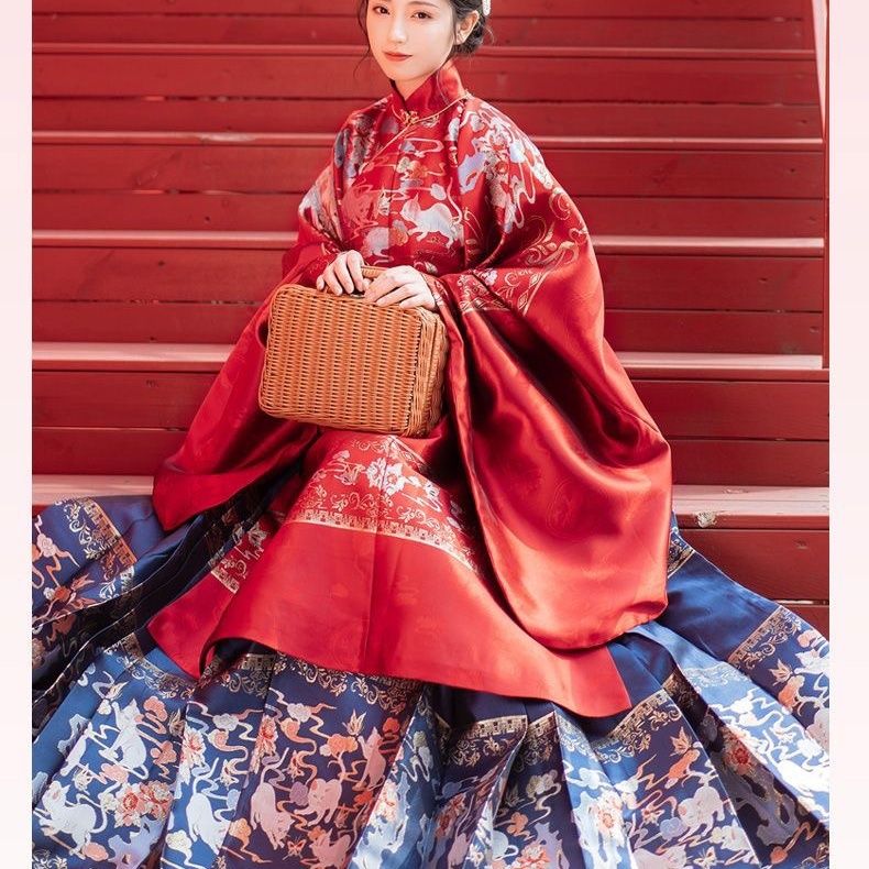 古装汉服出租明制织金马面裙喜