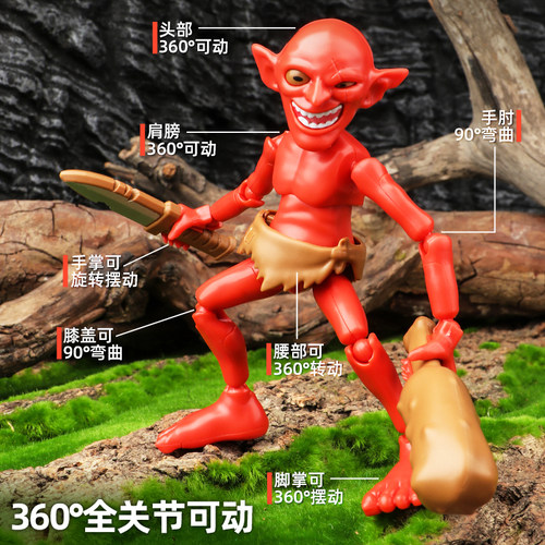 哥布林拼装积木多关节可动人偶