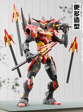 剑魔拼装机甲模型积木人多关节可动人偶dummy13国潮玩偶手办摆件