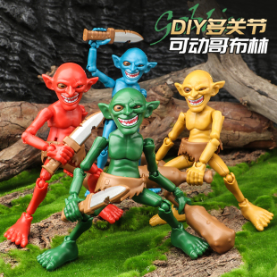 哥布林可动玩偶DIY多关节手办模型拼装 积木人dummy13潮玩机甲人偶