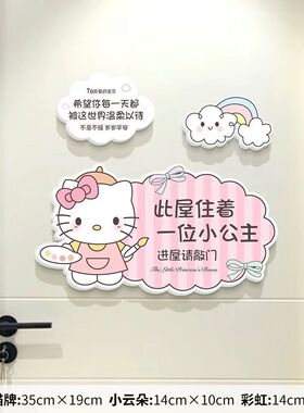 卧室门装饰小公主房间门牌创意儿童机器猫装扮创意墙贴遮洞3D立体