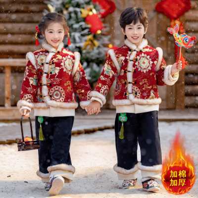 实体品质男女童喜庆中式拜年服