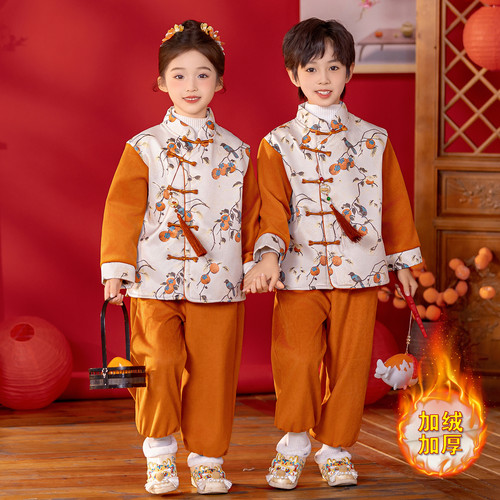 实体品质男女童加绒新中式汉服