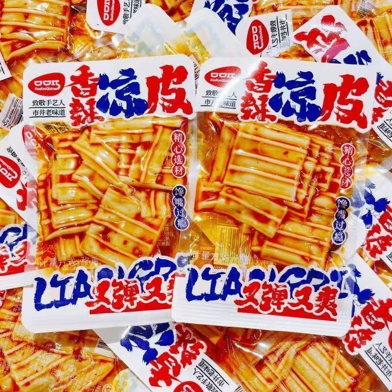 口口巧香辣凉皮湖南风味麻辣小吃面筋制品辣条怀旧休闲零食