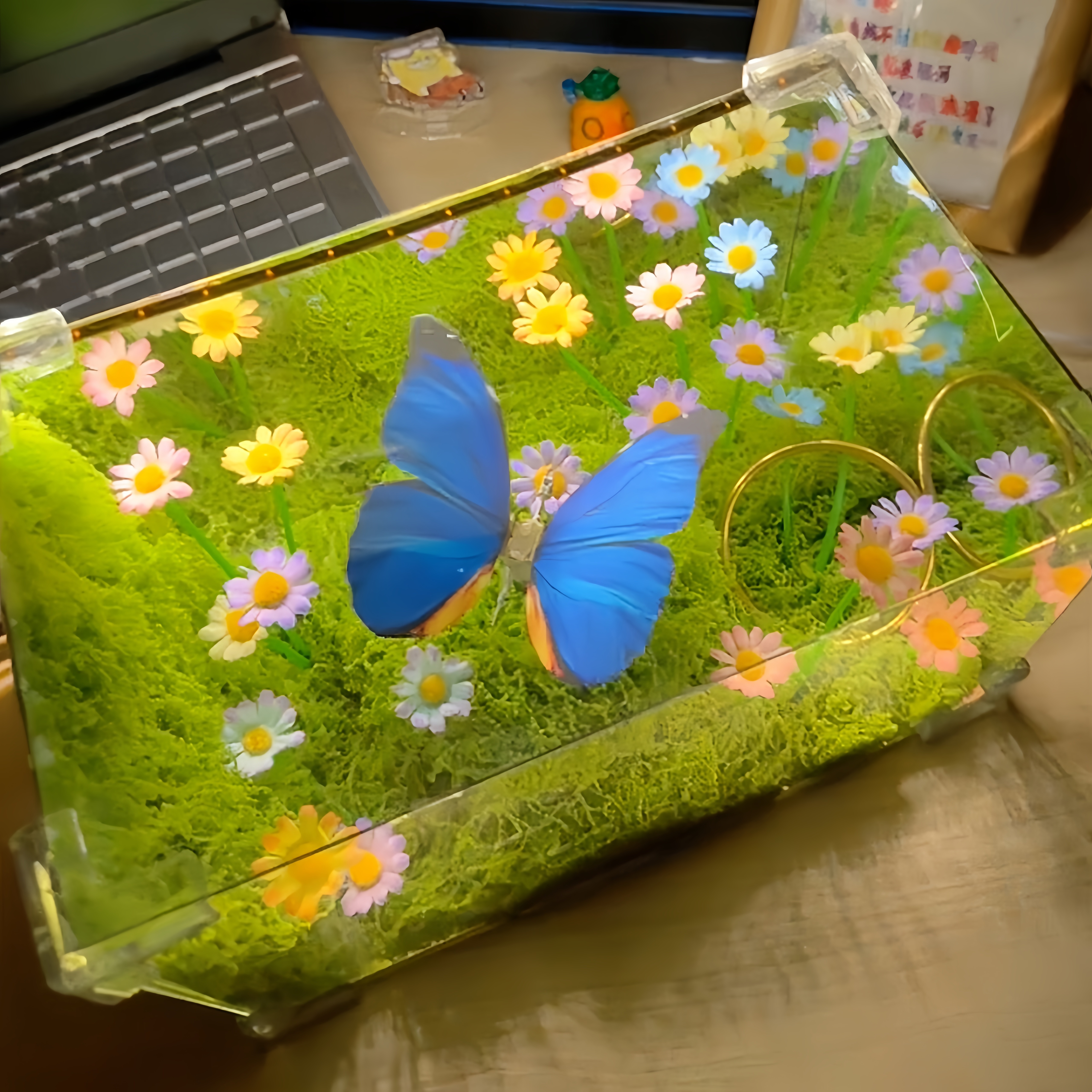 春日蝴蝶夜灯手工diy材料包礼物