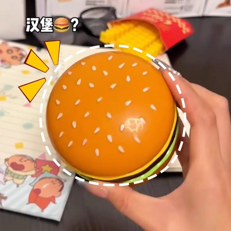 手持风扇创意多功能汉堡充电手持迷你风扇搞怪便携式宿舍手持风扇