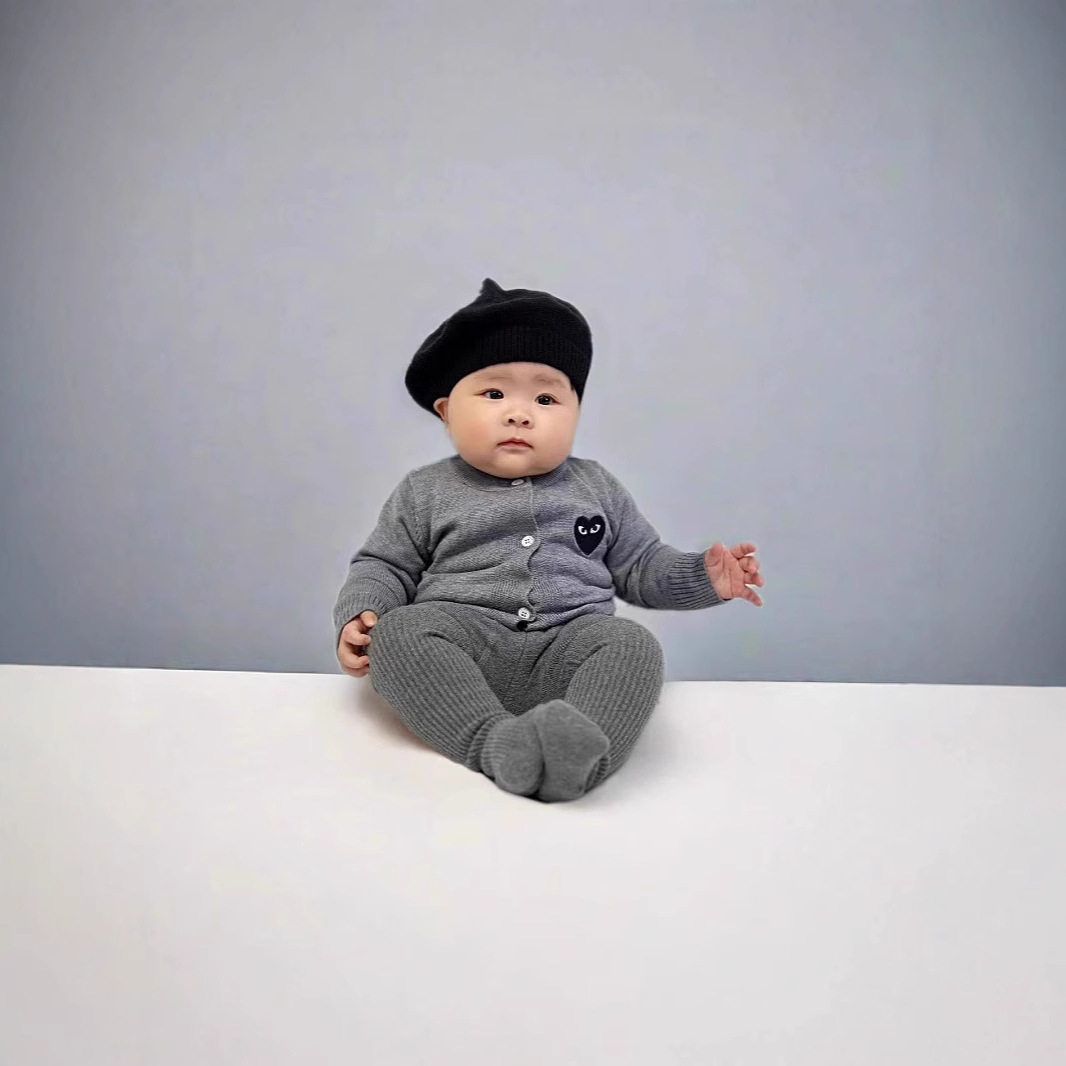 2026新款童装毛衣 春季婴童圆领爱心外套男女童针织开衫