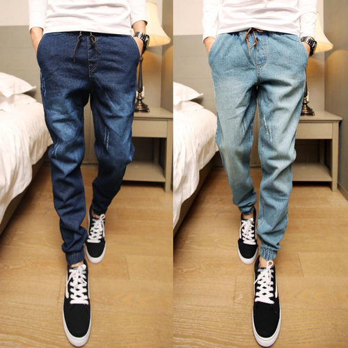 Washed denim pants for men Harun pants水洗牛仔裤男缩口哈伦裤