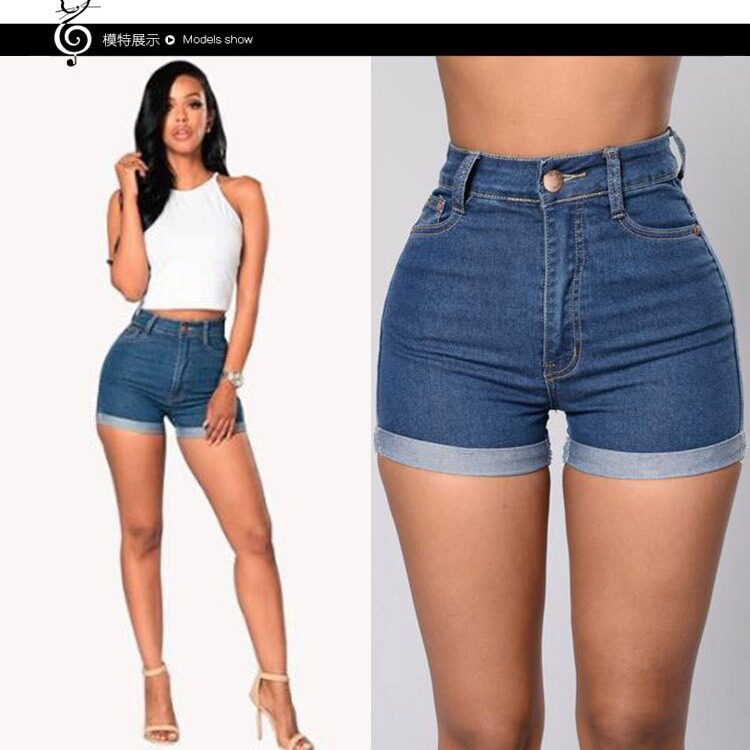 Women's denim shorts2026跨境新款欧美女装性感卷边牛仔短裤热裤