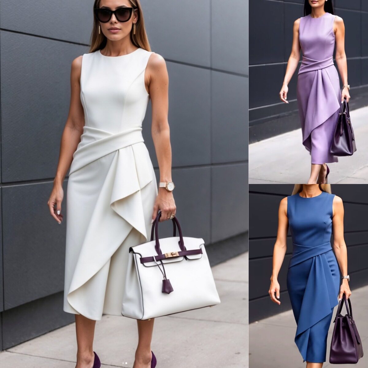 Women temperament sleeveless asymmetrical dress不对称连衣裙
