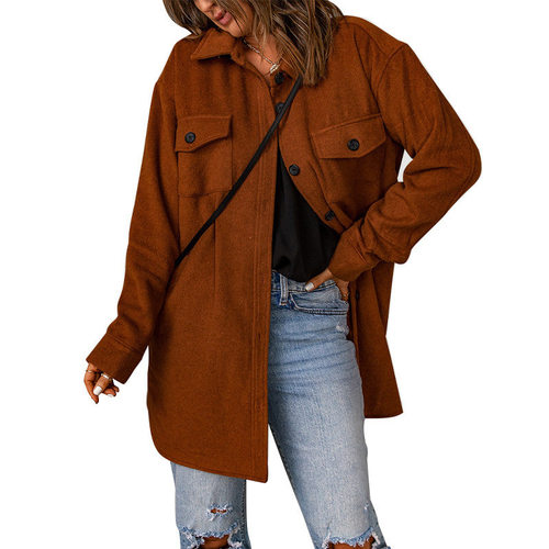 Women's collar woolen corduroy jacket女装翻领毛呢灯芯绒外套