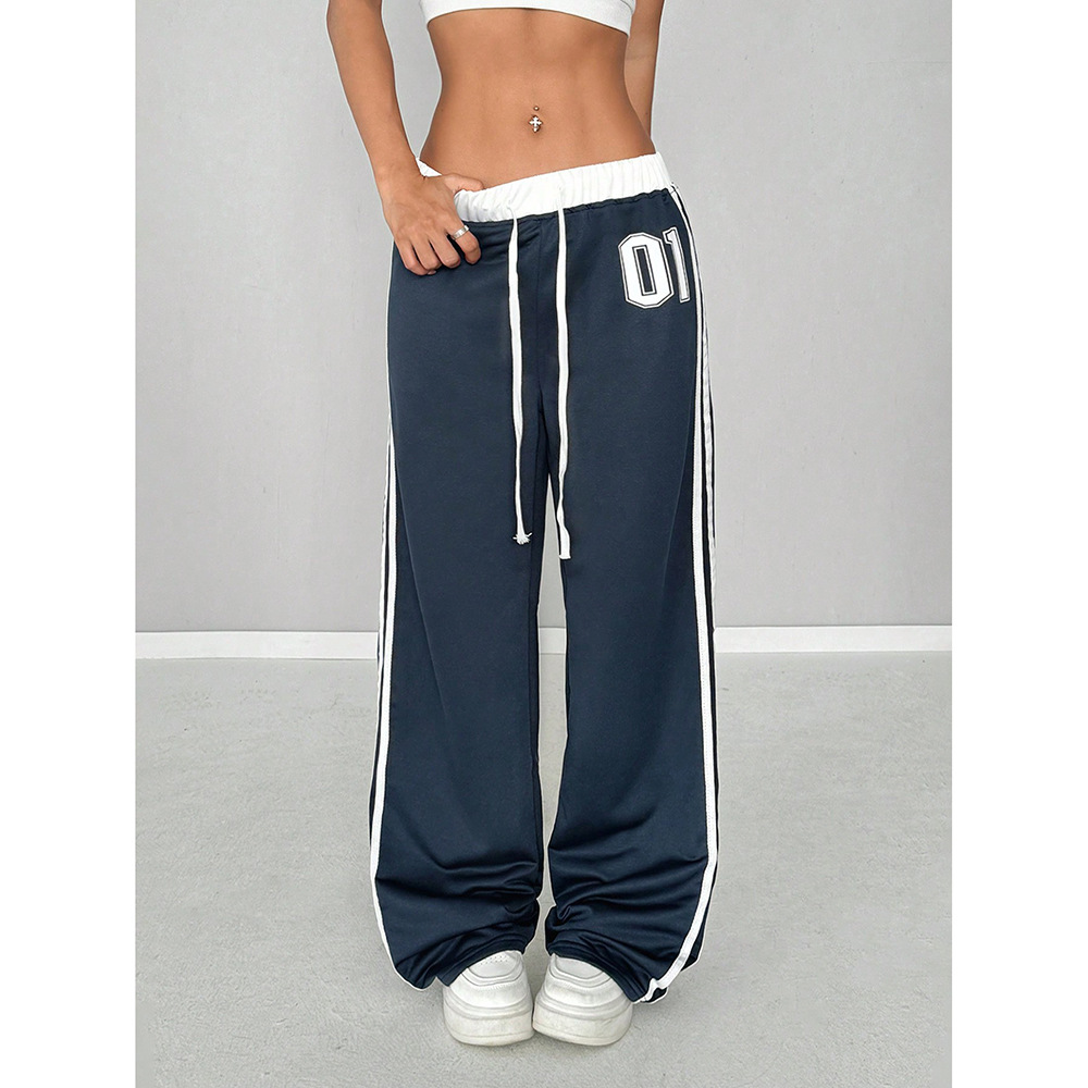 Women's digital printed extended drawstring sweatpants女卫裤