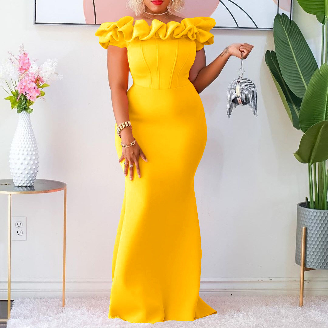 Women's Summer One Collar Fishtail Skirt Long Skirt