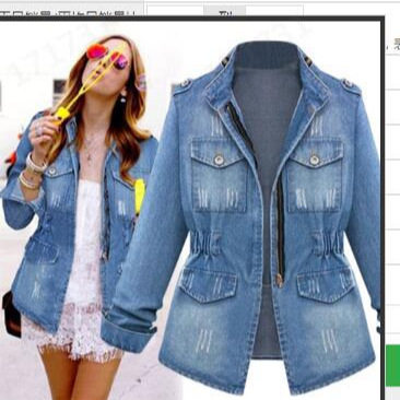 Multi pocket fashionable women's denim jacket时尚牛仔外套女