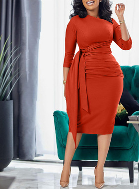 3XL plus size sexy fall/winter dress with straps大码非洲女裙