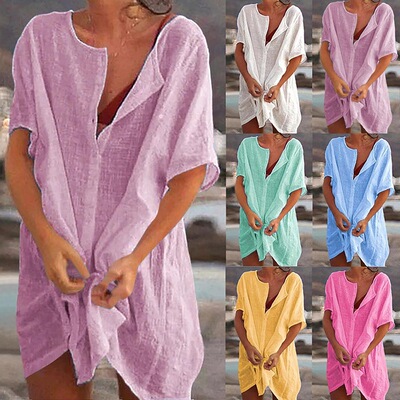 8XL plus size women's shirt, mid length short sleeved shirt
