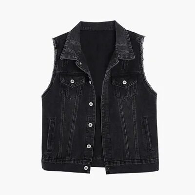 Cowboy vest 2025夏复古bf无袖牛仔马夹宽松慵懒风百搭马甲外套