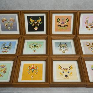 【原创】伴手礼非遗工艺掐丝珐琅彩画脸谱十二生肖装饰画