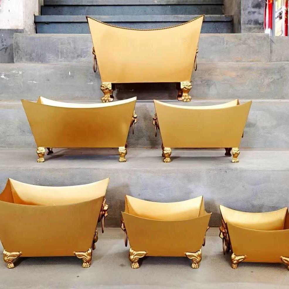 大尺寸烧钱纸桶不锈钢双耳贡银炉