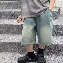 儿童裤子2025新款今年流行爆款破洞牛仔裤男童夏季薄款休闲风痞帅