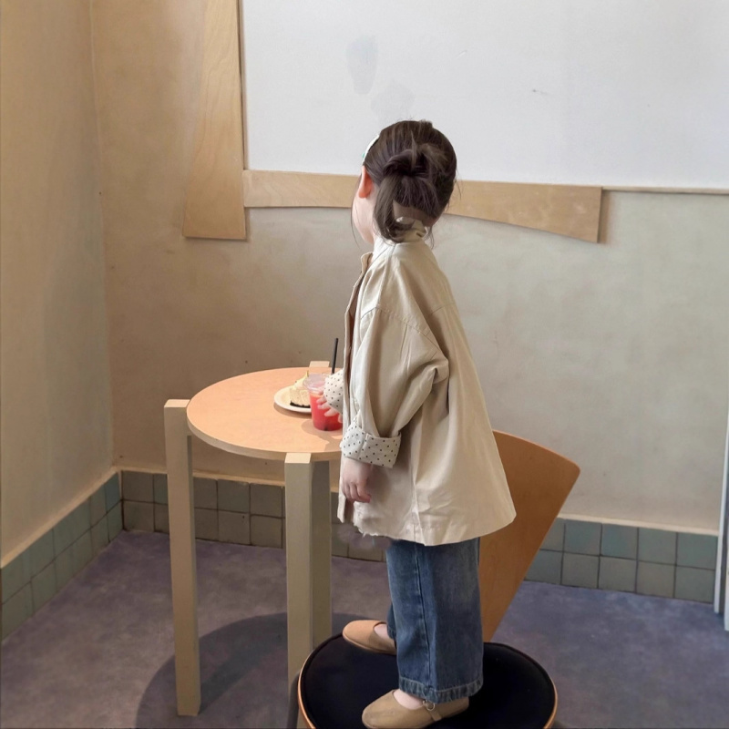 女童英伦风风衣小童中长款今年潮