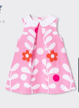 Jacadi亚卡迪法国女小童连衣裙夏款纯棉A类法式优雅裙子2042274