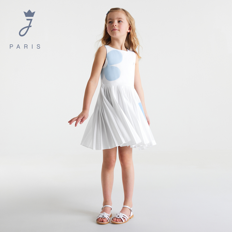 Jacadi亚卡迪法国女童连衣裙2025夏新品中大童网球运动裙2042367