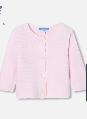 Jacadi亚卡迪法国女小童纯棉针织开衫百搭秋款女宝外套A类2040343