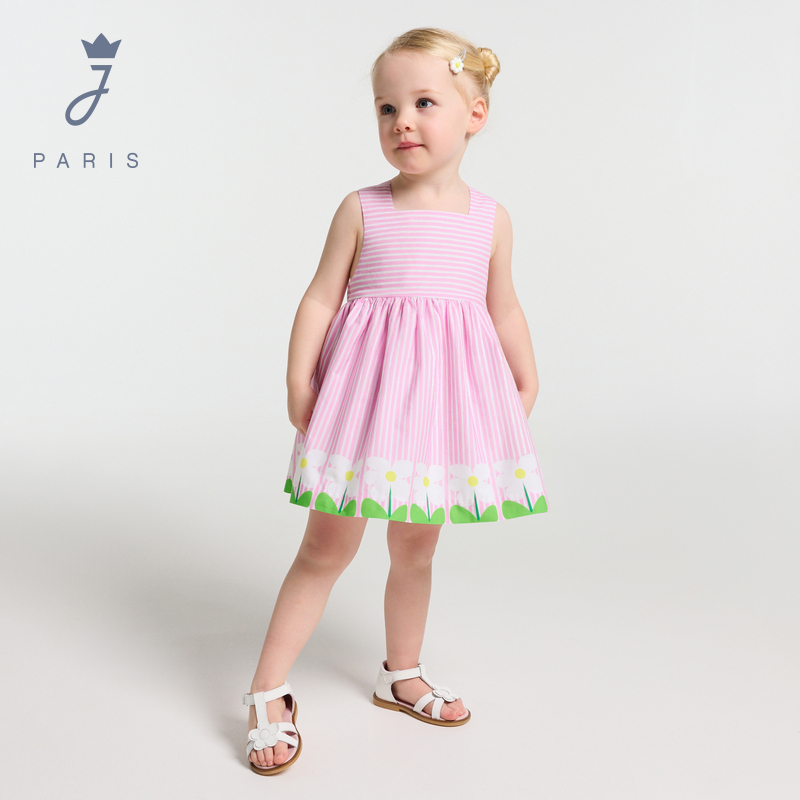 【新品】Jacadi亚卡迪女小童连衣裙纯棉A类法式庆典裙子潮2042647