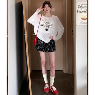 2025新款 黑色碎花短裙女夏季 高腰小个子蓬蓬蛋糕裙显瘦a字半身裙