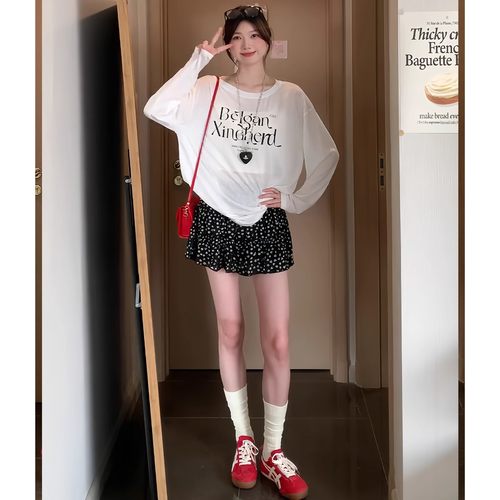 黑色碎花短裙女夏季2026新款高腰小个子蓬蓬蛋糕裙显瘦a字半身裙