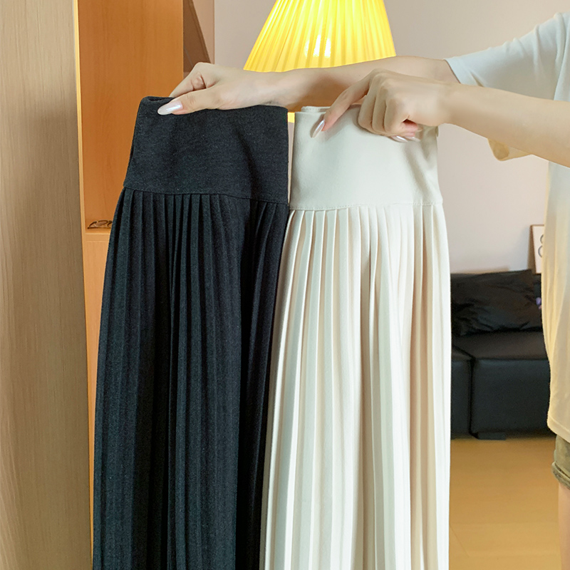 米白色韩系半身裙女春秋季