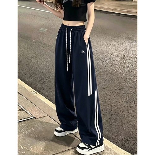 夏季速干高腰显瘦工装阔腿裤女