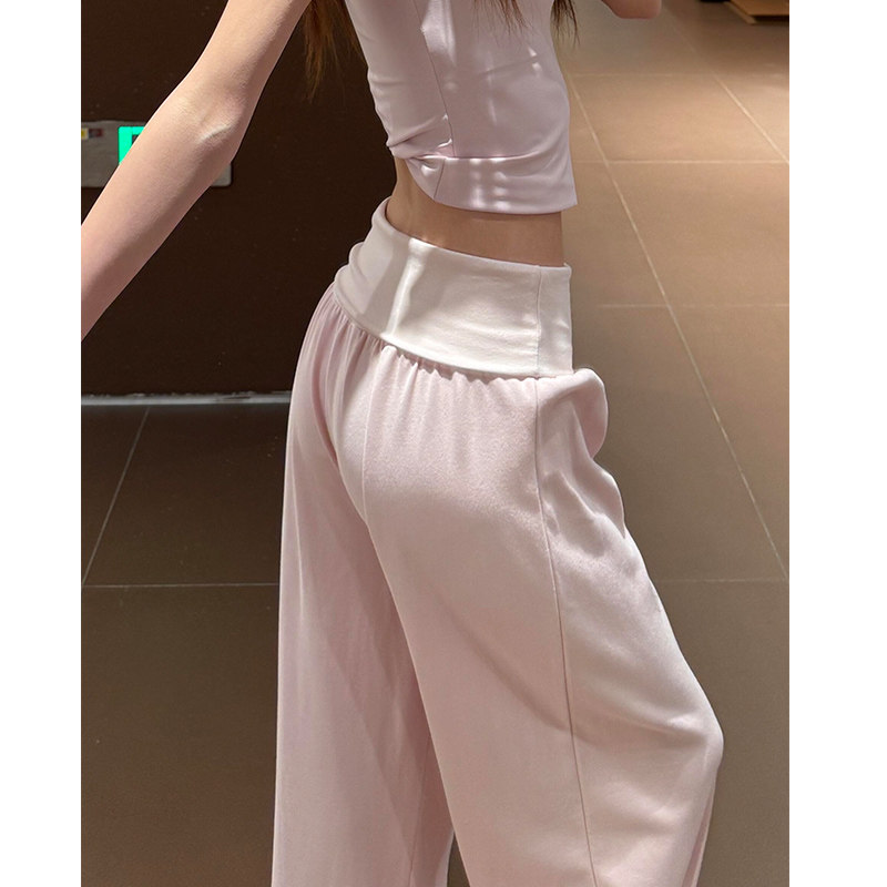 夏季低腰显瘦垂感瑜伽阔腿裤女图片