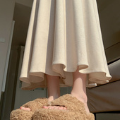 高腰慵懒垂感半身裙小个子软糯阔腿裤 白色糯米裙裤 女春秋2026新款