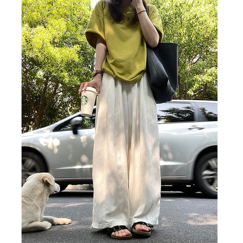 白色气球阔腿裤女夏薄款宽松慵懒