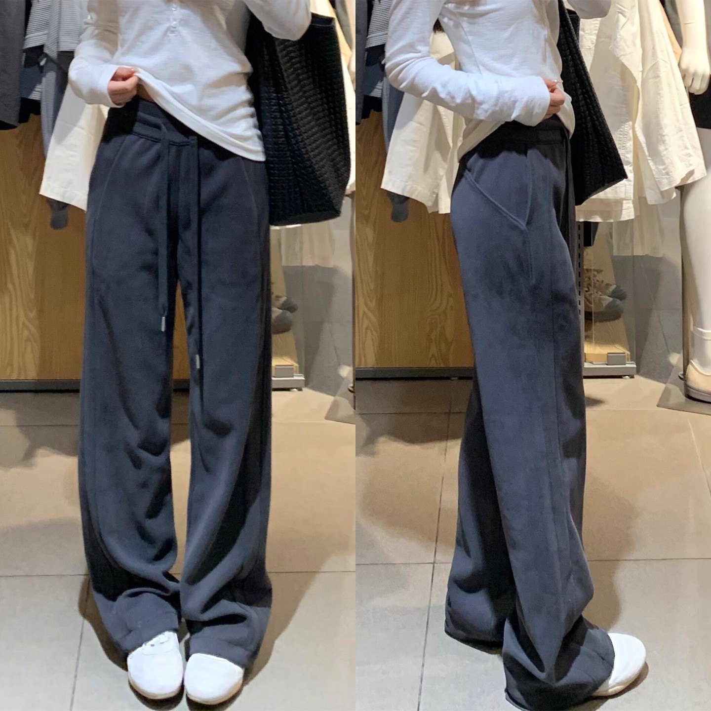 灰色lulu同款运动裤女春季