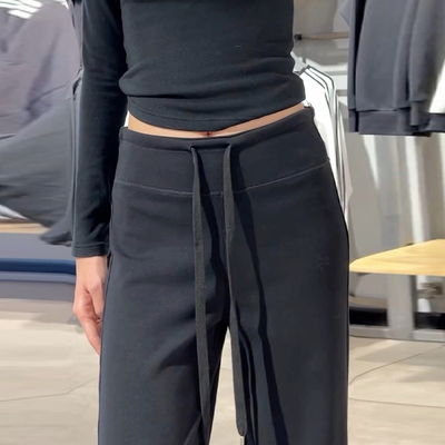 黑色运动裤女秋冬季2025新款