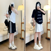 黑色三杠運動短褲女夏季薄