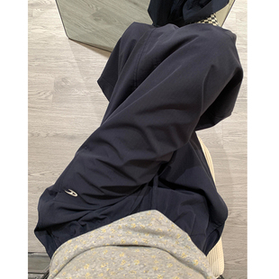 小个子宽松阔腿裤 藏青色速干工装 高腰显瘦运动裤 女春秋2026新款 裤