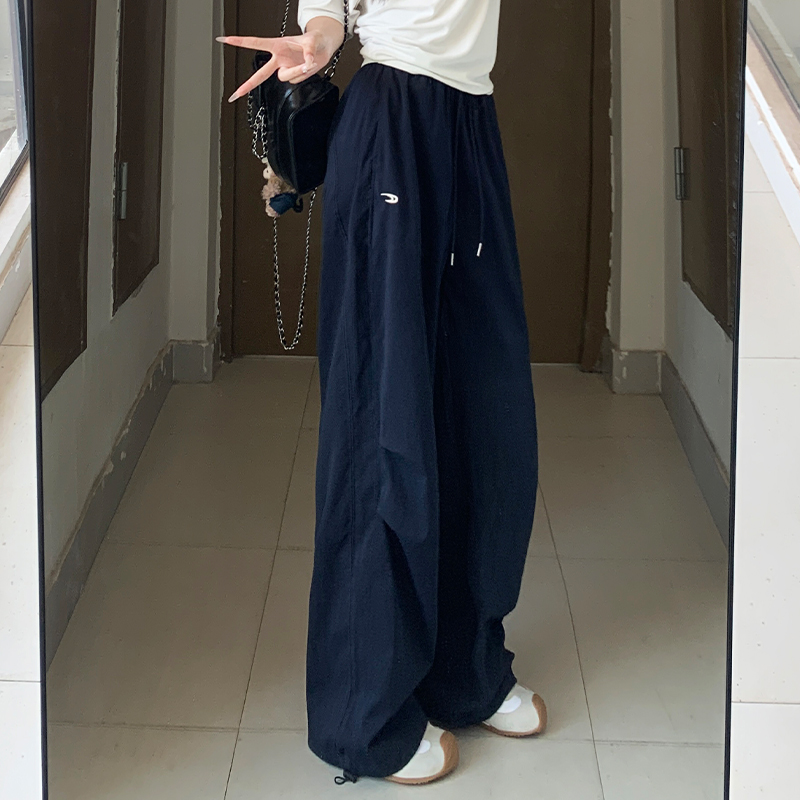 美式速干工装裤小个子薄款阔腿裤